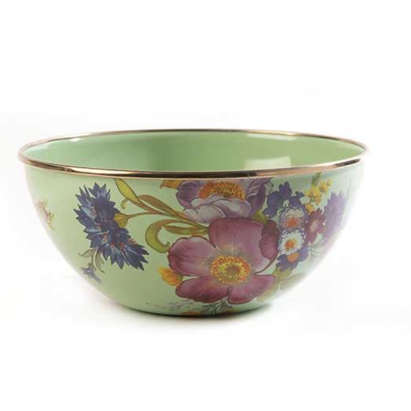 MacKenzie-Childs Green Flower Market Everyday Bowls Set w/ Small Colander 4Pc - Picture 10 of 12